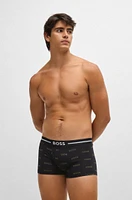 Three-pack of stretch-cotton trunks with logo waistbands