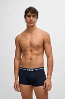 Three-pack of stretch-cotton trunks with logo waistbands