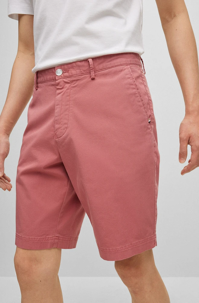 Slim-fit shorts stretch-cotton gabardine