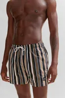 Fully lined swim shorts striped quick-dry fabric