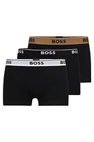 Three-pack of stretch-cotton trunks with logo waistbands