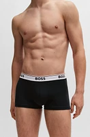 Three-pack of stretch-cotton trunks with logo waistbands