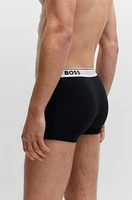 Three-pack of stretch-cotton trunks with logo waistbands