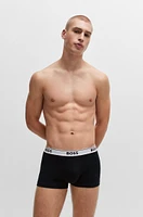 Three-pack of stretch-cotton trunks with logo waistbands