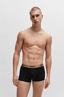 Three-pack of stretch-cotton trunks with logo waistbands