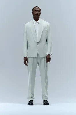 Tuxedo suit linen and cotton