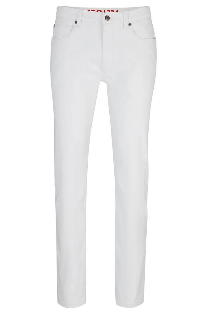 Vaqueros extra slim fit de cómodo denim elástico blanco