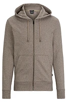 Regular-fit zip-up hoodie mouliné French terry