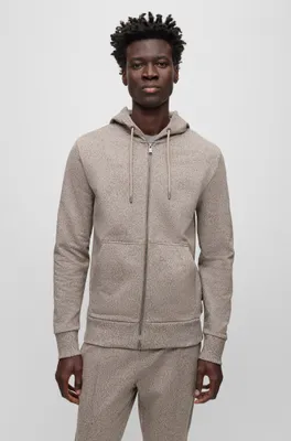 Regular-fit zip-up hoodie mouliné French terry