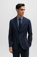 BOSS - Slim-fit jacket performance-stretch material Dark Blue