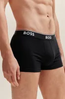 Three-pack of stretch-cotton trunks with logo waistbands