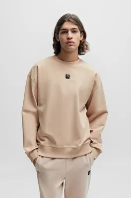 Stretch-cotton regular-fit sweatshirt with stacked logo