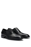 BOSS - Oxford shoes plain and Saffiano-print leather Black