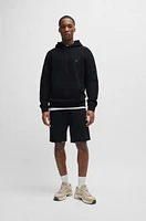 Cotton-terry hoodie with logo patch