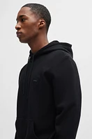 Cotton-terry hoodie with logo patch