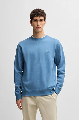 Cotton-terry regular-fit sweatshirt with logo patch