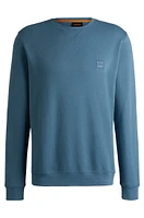 Cotton-terry regular-fit sweatshirt with logo patch