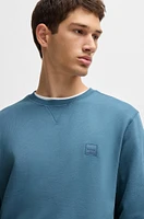 Cotton-terry regular-fit sweatshirt with logo patch