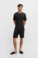 Stretch-jersey pajama shorts with embroidered logo