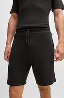 Stretch-jersey pajama shorts with embroidered logo