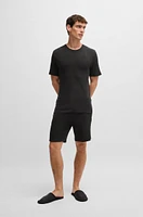 Stretch-jersey pajama T-shirt with embroidered logo