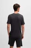 Stretch-jersey pajama T-shirt with embroidered logo