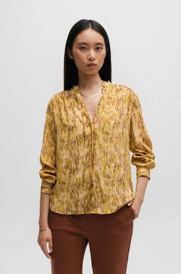 BOSS - Regular-fit blouse printed silk Patterned