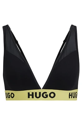 Stretch-modal triangle bra with logo waistband