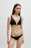 Stretch-modal triangle bra with logo waistband