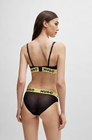 Stretch-modal triangle bra with logo waistband