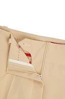 Regular-fit trousers stretch fabric with wide leg