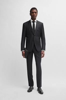 Regular-fit suit micro-patterned wool