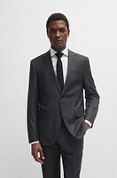 Regular-fit suit micro-patterned wool