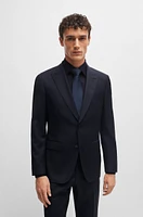 Slim-fit suit micro-patterned virgin wool