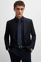 Slim-fit suit micro-patterned virgin wool