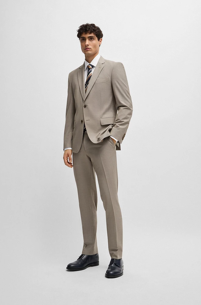 Slim-fit suit micro-patterned stretch cloth