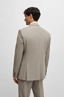 Slim-fit suit micro-patterned stretch cloth