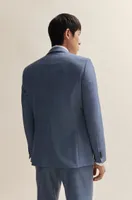 Traje slim fit de paño elástico con microestampado