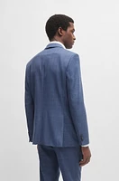 Slim-fit suit checked virgin-wool serge