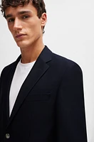 Regular-fit jacket micro-patterned virgin wool