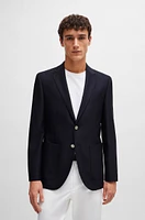 Regular-fit jacket micro-patterned virgin wool