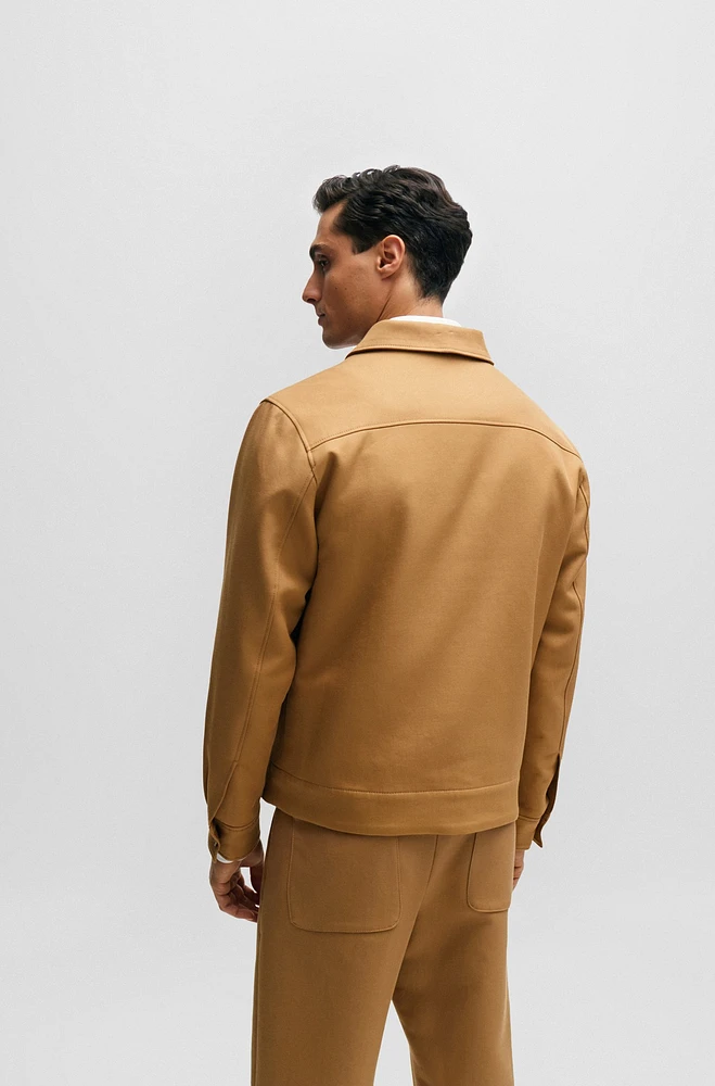 Zip-up slim-fit jacket cotton