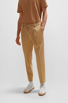 Relaxed-fit drawstring trousers bi-stretch fabric