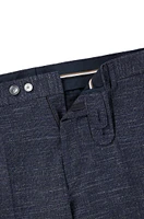 Slim-fit trousers a patterned wool blend