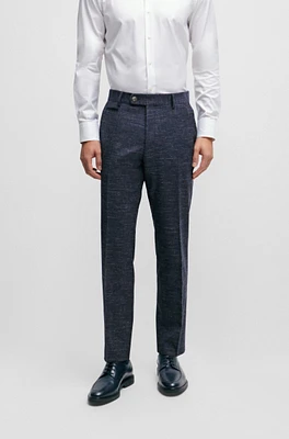 Slim-fit trousers a patterned wool blend