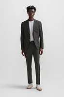 Slim-fit suit micro-patterned virgin wool