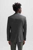 Slim-fit suit micro-patterned virgin wool