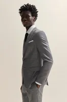 Slim-fit jacket a patterned wool blend