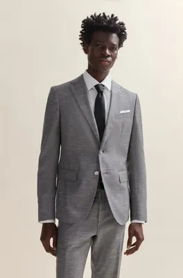 Slim-fit jacket a patterned wool blend