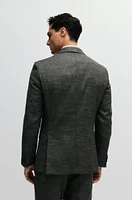 Slim-fit jacket a patterned wool blend